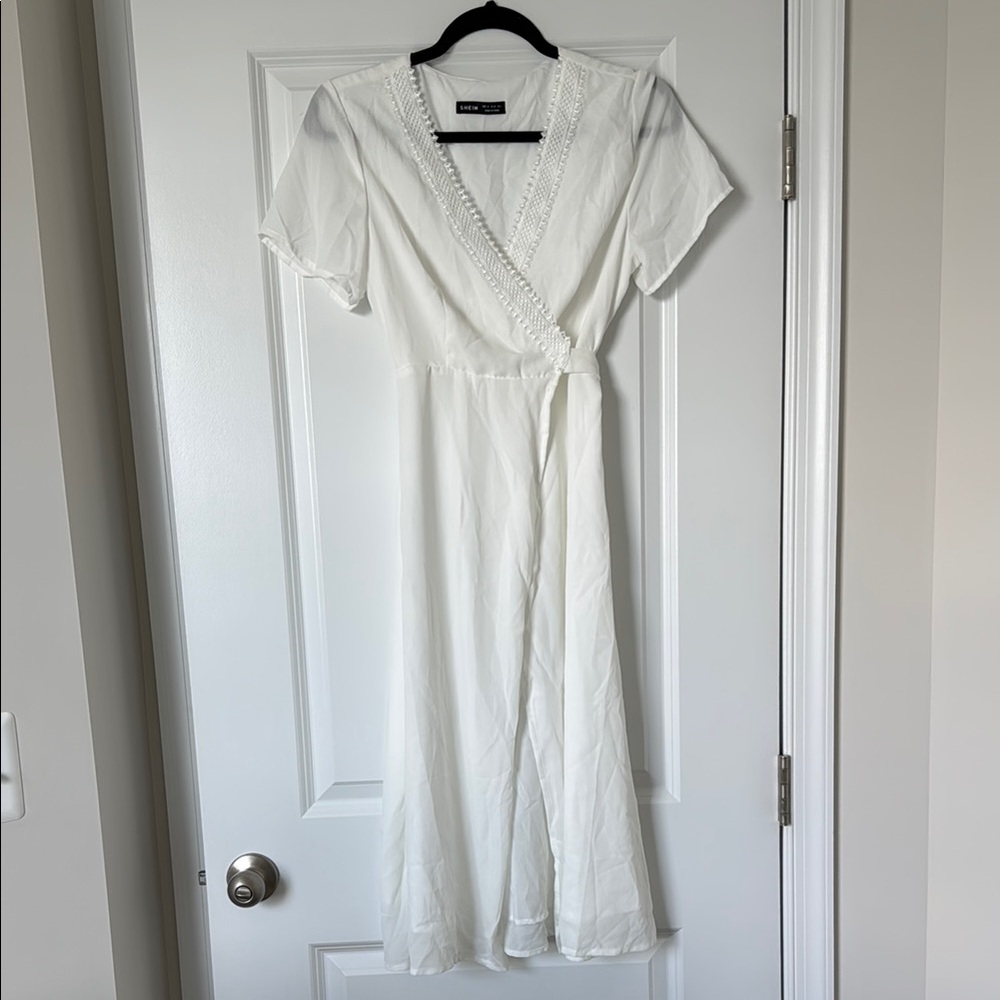 Elegant White Wrap Dress